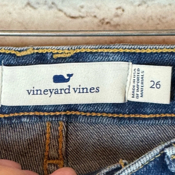 NWT vineyard vines Women's Size 26 Indigo Denim Shorts Cut Off Frayed USA $98 - Picture 3 of 9